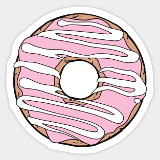 Pink Donut, Doughnut, Glaze, Icing, Frosting Sticker